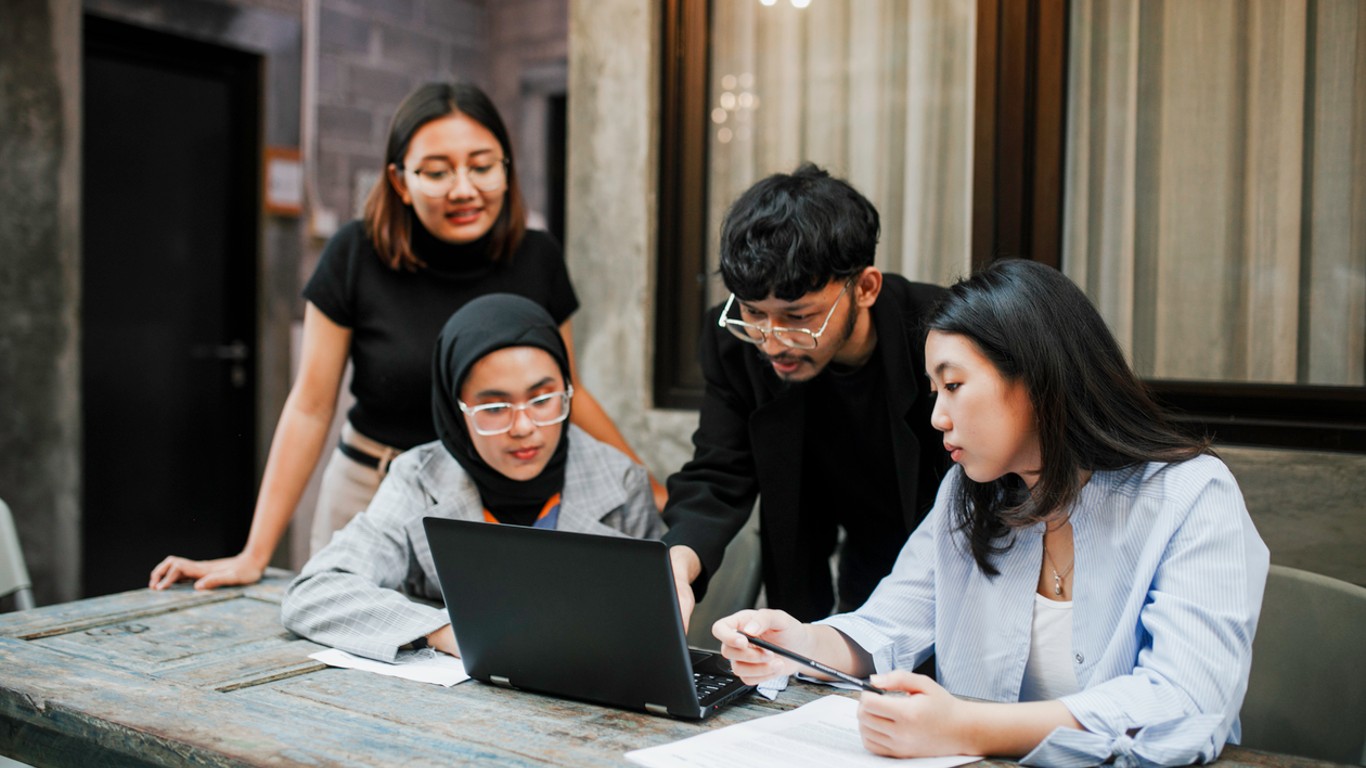 Students at a computer